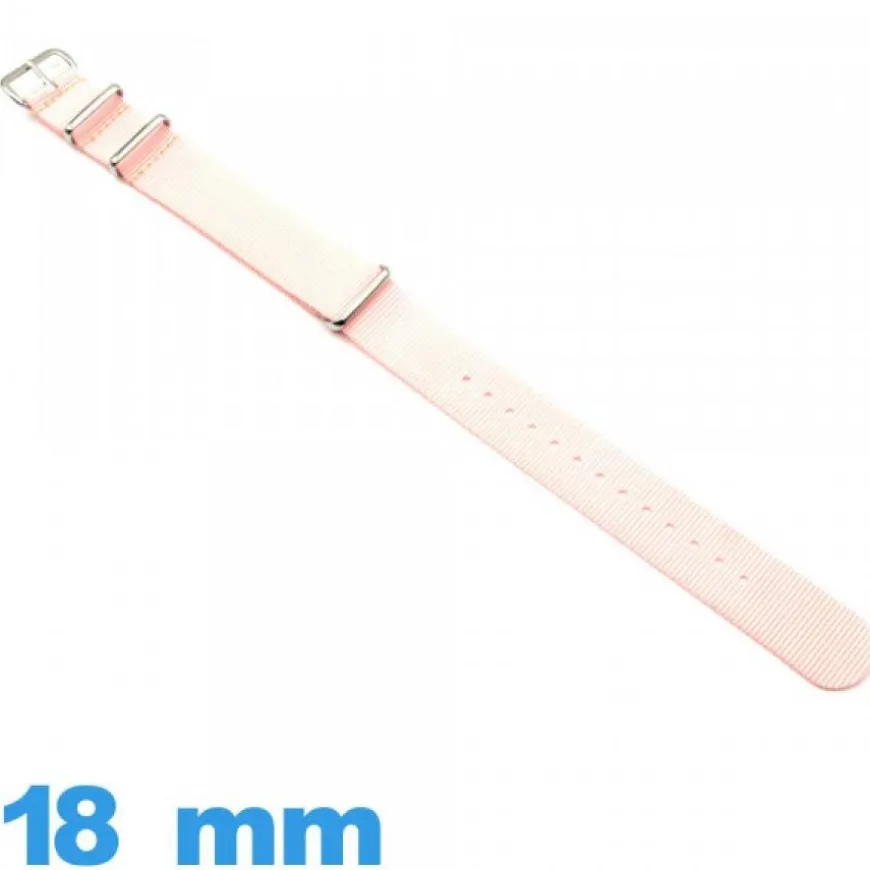 Bracelet N.A.T.O 18mm montre Nylon Rose