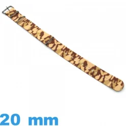 Bracelet N.A.T.O 20mm pour montre Military Nylon Marron