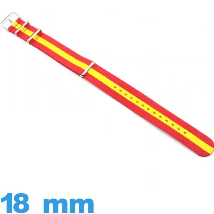 Bracelet N.A.T.O 18 mm pour montre Nylon Espagne