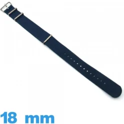 Bracelet Nato 18 mm pour montre Textile Bleu