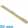 Bracelet N.A.T.O Nylon Kaki 20 mm de montre