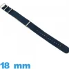 Bracelet Nato Textile Bleu 18 mm de montre