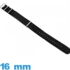 Bracelet N.A.T.O tissu Noir 16mm pour montre