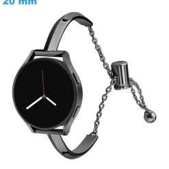 Bracelet Noir 20 mm Acier inoxydable montre fermoir Loquet