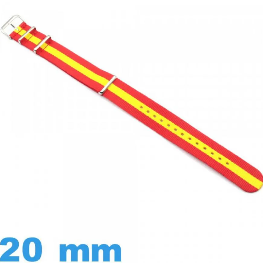 Bracelet Nylon pour montre 20 mm Espagne N.A.T.O