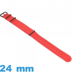 Bracelet Nylon Rouge montre 24 mm Nato