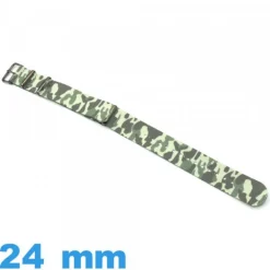 Bracelet Nylon Vert clair Esprit Militaire pour montre 24mm Nato