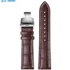 Bracelet Papillon Brun 23 mm Cuir véritable pour montre