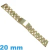 Bracelet pour Montre Acier Doré 20 mm Satin finition Miroir