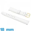 Bracelet pour montre Blanc Cuir véritable de veau  Rembourré 18 mm