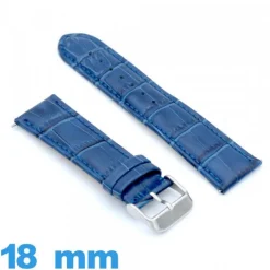 Bracelet pour montre bleu Cuir véritable de veau de luxe 18mm
