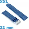 Bracelet pour montre bleu gros poignet Cuir véritable de veau de luxe 22mm