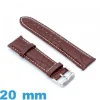 Bracelet pour montre brun Cuir de veau véritable de luxe à motif d'écailles 20 mm