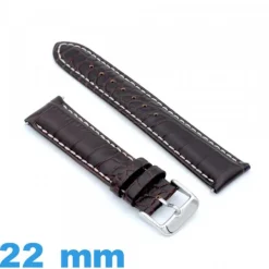Bracelet pour montre Cuir de veau véritable de luxe à motif d'écailles 22 mm