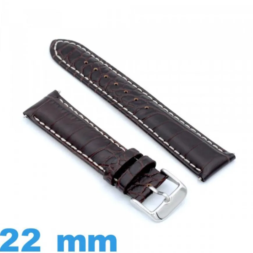 Bracelet pour montre Cuir de veau véritable de luxe à motif d'écailles 22 mm