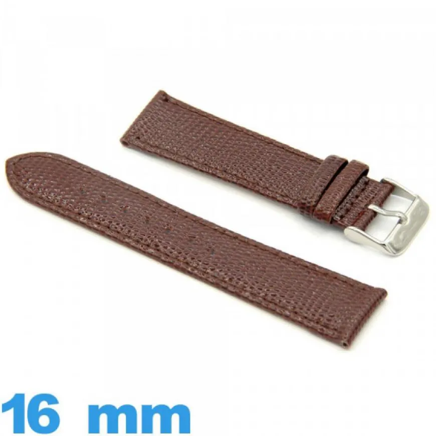 Bracelet pour montre cuir Lézard Plat 16mm