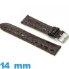 Bracelet pour Montre Cuir Marron style Croco 14 mm