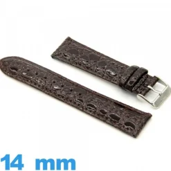 Bracelet pour Montre Cuir Marron style Croco 14 mm