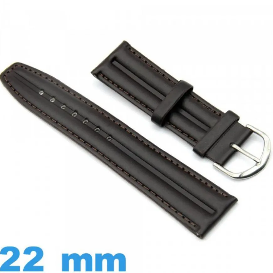 Bracelet pour montre Cuir vegan Côtelé 22 mm