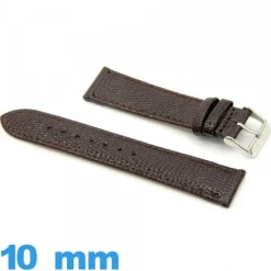 Bracelet pour montre cuir véritable Lézard Plat 10 mm