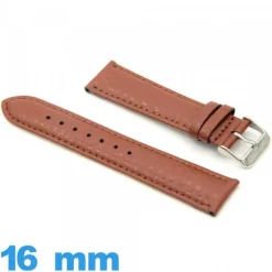 Bracelet pour montre cuir véritable Grain Buffalo Rembourré 16 mm