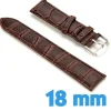 Bracelet pour Montre Cuir Véritable Brun 18 mm style croco