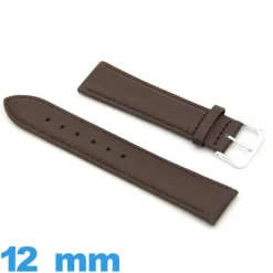 Bracelet pour montre Cuir véritable de veau lisse  12 mm
