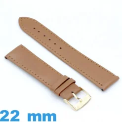 Bracelet pour montre marron Cuir véritable de veau lisse  22mm