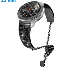 Bracelet pour montre 22 mm Acier inoxydable Noir