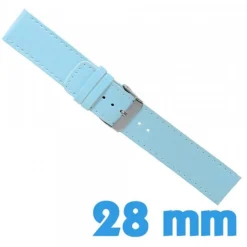 Bracelet pour Montre 28 mm Bleu Cuir PU