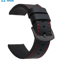 Bracelet pour montre 22 mm Cuir PU Noir fermoir Ardillon