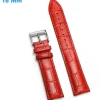 Bracelet pour montre 16 mm Cuir véritable Rouge Ardillon