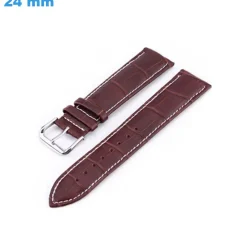 Bracelet pour montre 24 mm Cuir véritable Brun fermoir Ardillon