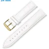 Bracelet pour montre 24 mm Cuir véritable Blanc