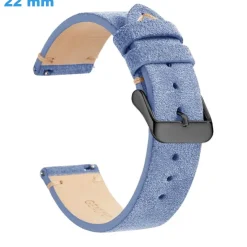 Bracelet pour montre 22 mm Cuir véritable boucle Ardillon Bleu