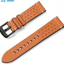 Bracelet pour montre 22 mm Cuir véritable Orange Ardillon