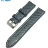 Bracelet pour montre 20 mm Cuir véritable Gris Ardillon