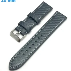 Bracelet pour montre 20 mm Cuir véritable Gris Ardillon