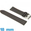 Bracelet pour montre  18mm marron foncé cuir véritable Lisse