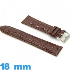Bracelet pour montre  18mm marron cuir véritable Crocodile