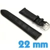 Bracelet pour montre 22mm Noir mat Cuir Synthétique croco