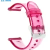 Bracelet pour montre 22 mm Plastique Transparent et Jaune fermoir Déployant