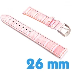 Bracelet pour montre 26mm Rose Cuir Synthétique
