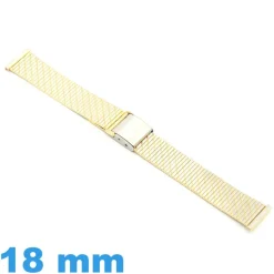 Bracelet pour Montre Métal Bicolore 18 mm Boucle Coulissante