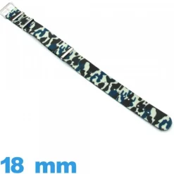 Bracelet pour montre Nato 18 mm Military Bleu Textile