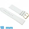 Bracelet pour montre Plat Blanc Cuir de veau vegan/synthétique 18 mm