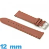Bracelet pour montre Plat cuir véritable 12 mm Grain Buffalo