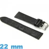 Bracelet pour montre Plat Noir cuir 22 mm Alligator