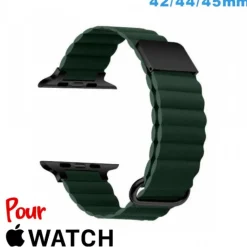 Bracelet pour montre pour Apple Watch 42 mm Vert fonce Cuir Micro Fibre