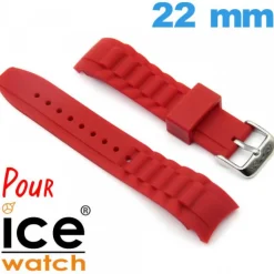 Bracelet pour montre pour montre Ice Watch Rouge Silicone 22mm
